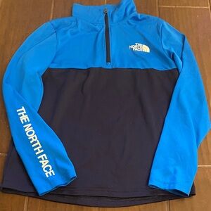The North Face Blue and Black Half-Zip Pullover